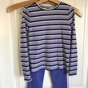 Janie and Jack ribbed top, purple and lavender.